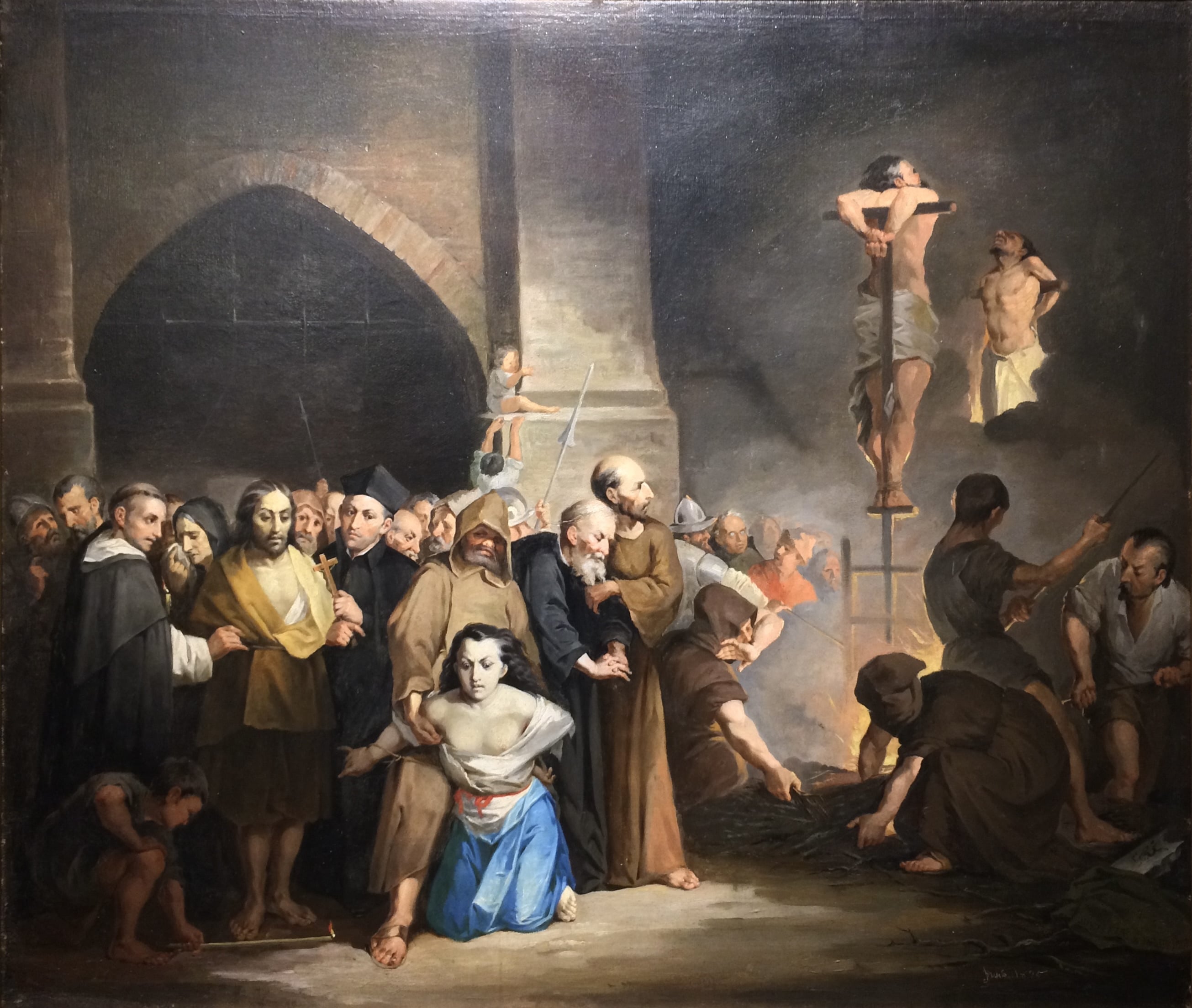 "Escena de Inquisición" (1895), óleo sobre lienzo de Joaquín Pinto. MuNa, Quito