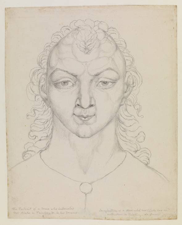 The Man Who Taught Blake Painting in his Dreams after William Blake c1825 attributed to Linnell