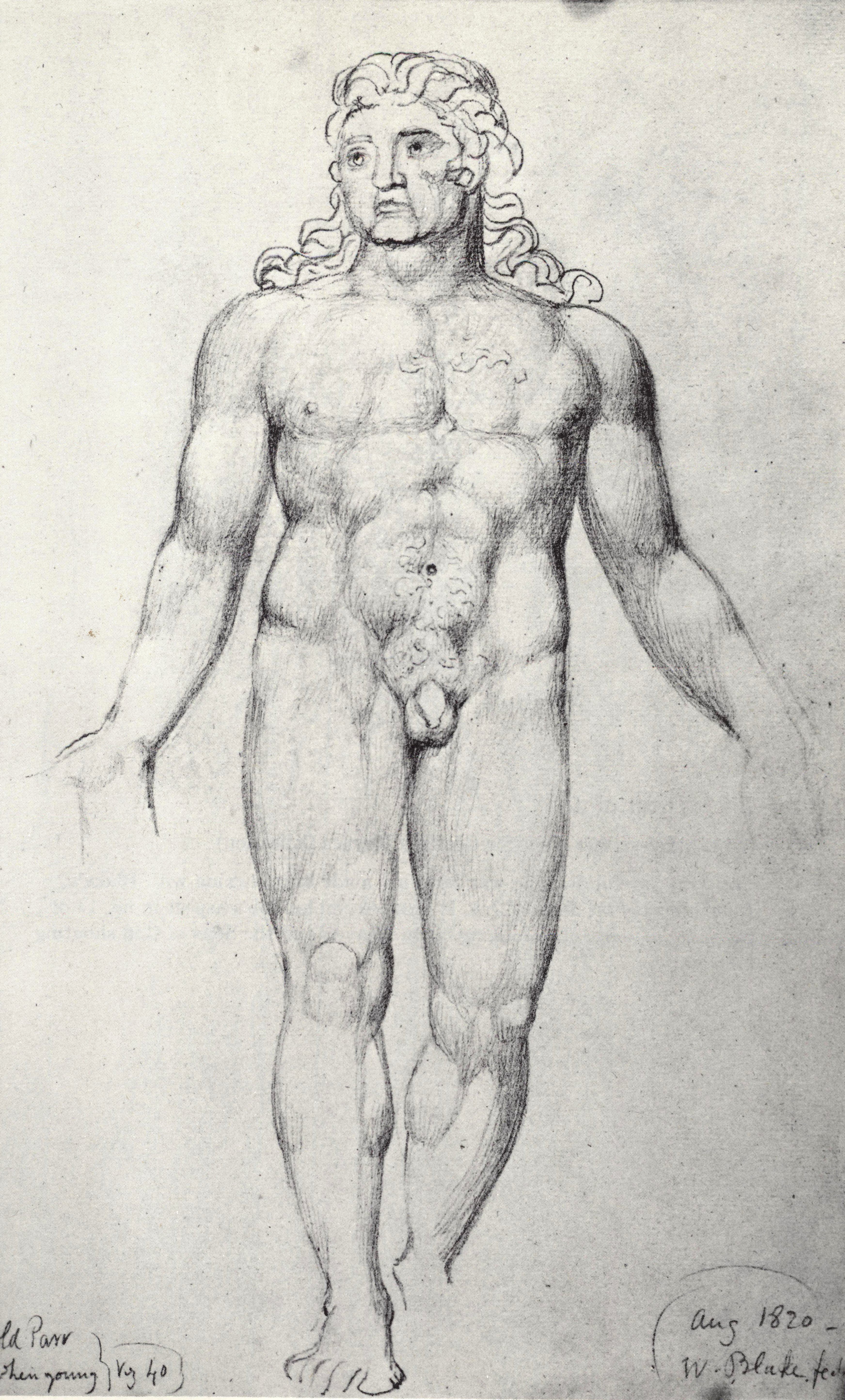 William Blake, Old Thomas Parr when Young c 1820 300 x 185 mm